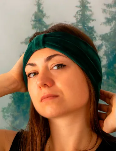 Velor headband Green