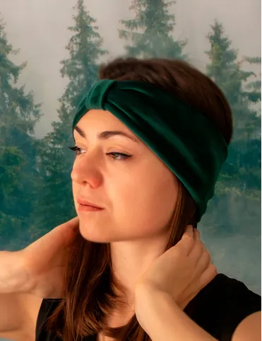 Velor headband Green
