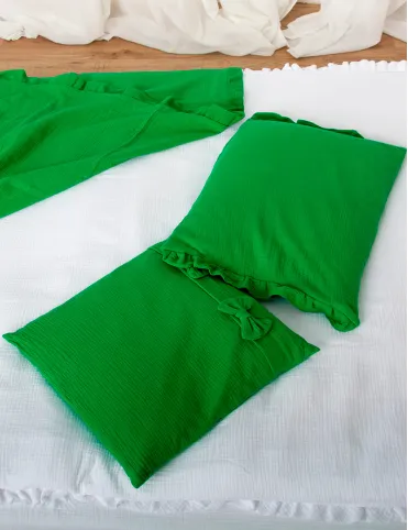 Подушка для головы ручной работы из лузги гречихи 40х40 см / Органическая подушка 100% хлопок