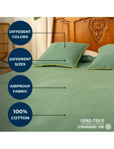 Decorative muslin pillowcase for a pillow