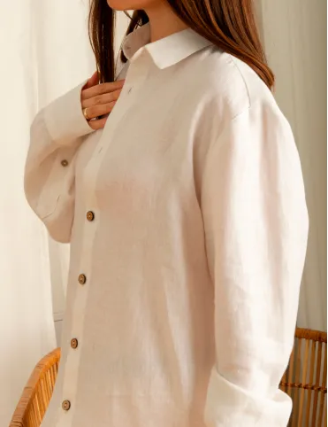 Leinen-Nachthemd Boyfriend