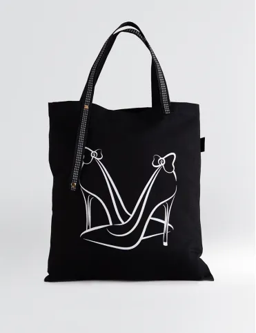 Сумка для покупок на каблуках черная