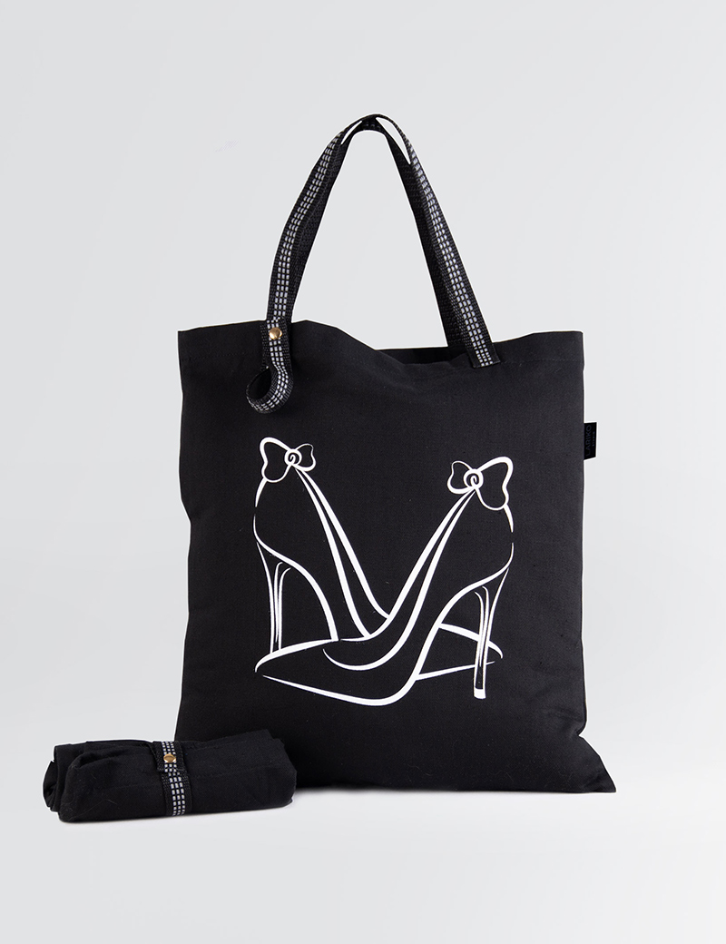 Сумка для покупок на каблуках черная