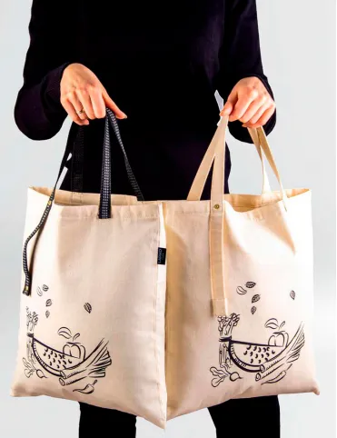 Einkaufstasche weiß Obst