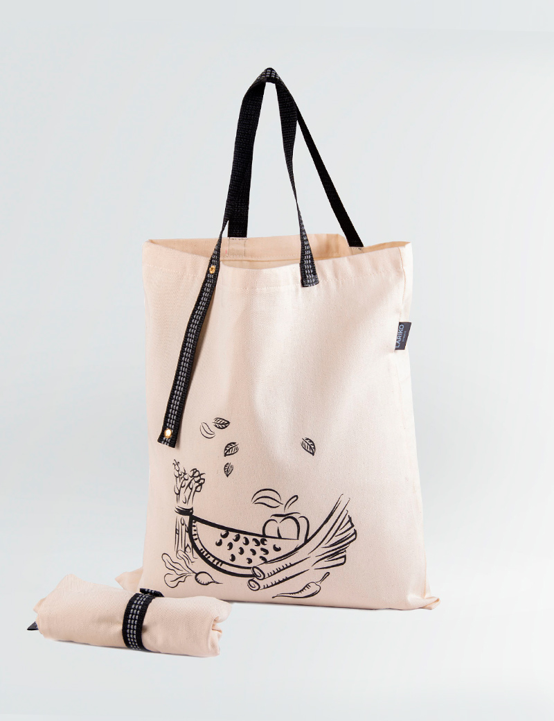 Einkaufstasche weiß Obst