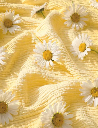 Soft Yellow Curtain Curtain Made of Muslin | Soft Breathable Semi-Sheer 100% Cotton Double Gauze Curtain