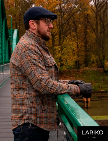 Men's sheep wool plaid jacket Robert