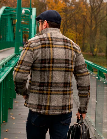 Warm men's sheep wool plaid jacket Jack