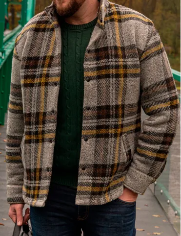 Warm men's sheep wool plaid jacket Jack