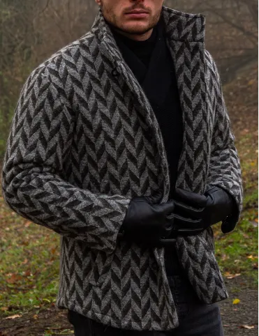 Men's Wool Jacket with Geometric Pattern | Fall-Winter | Limited Collection
