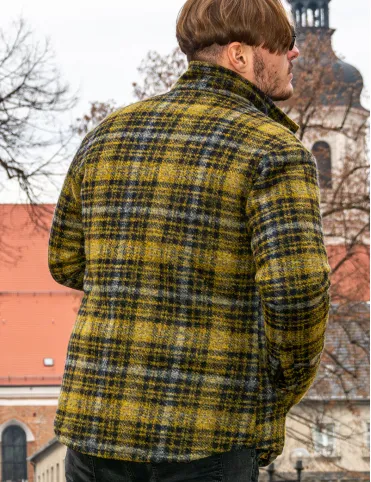 Men's Wool Jacket with Lining "Mustard Classic". Warm Shirt. Great Gift for Him