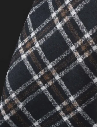 Warm men's black checked jacket with wool lining Jack