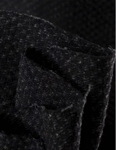 Black men's jacket with wooden decorative buttons Louis