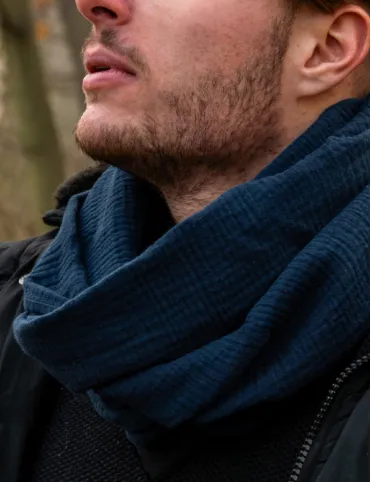 Cotton muslin infinity scarf Edward