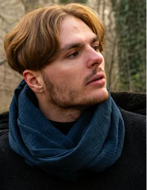 Cotton muslin infinity scarf Edward