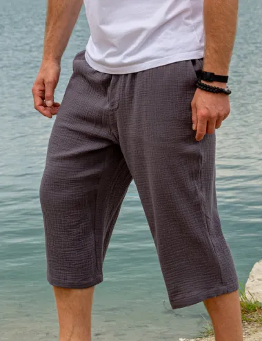 Men's long cotton shorts with excellent ventilation. A great gift for him.
