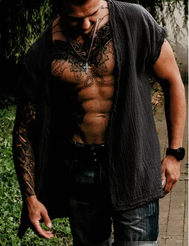 Men's boho style loose fit cardigan