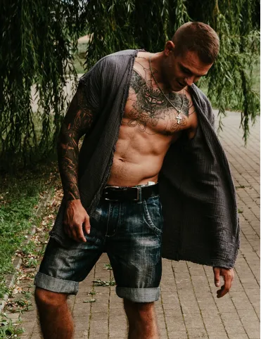 Men's boho style loose fit cardigan