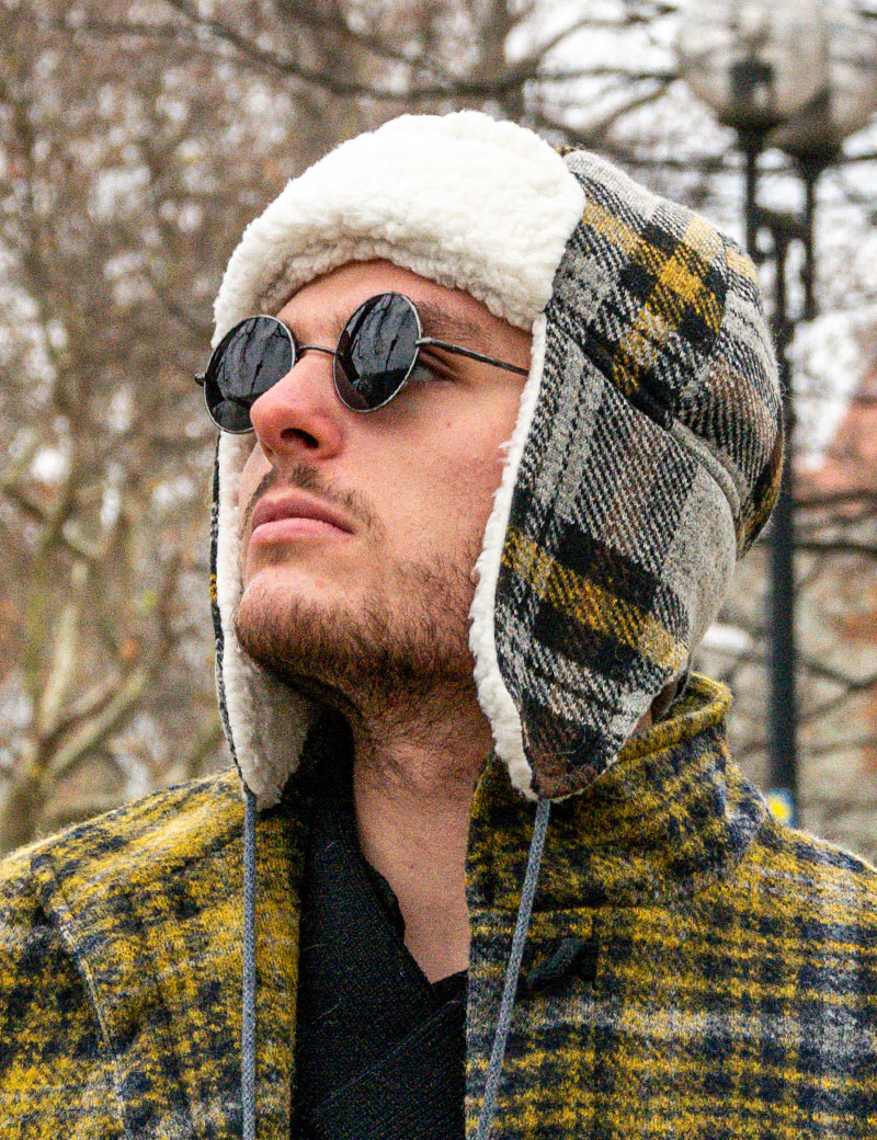 Warme Wollmütze im Aviation-Stil Ben