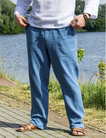 Men's Summer Cotton Muslin Trousers