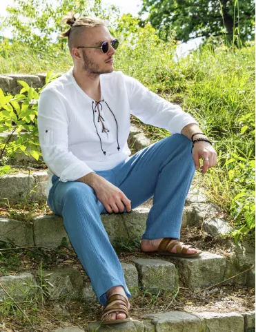Men's Summer Cotton Muslin Trousers