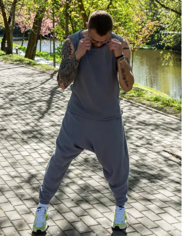 Men's harem pants with elastic waistband, lightweight harem pants, meditation and yoga clothing, Bali