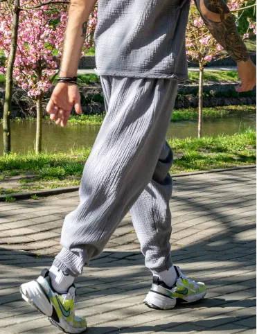 Men's harem pants with elastic waistband, lightweight harem pants, meditation and yoga clothing, Bali