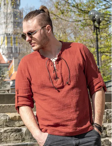Men's Red Renaissance Shirt | Model Harald
