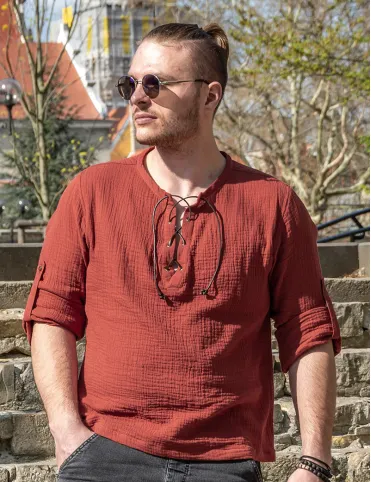 Men's Red Renaissance Shirt | Model Harald
