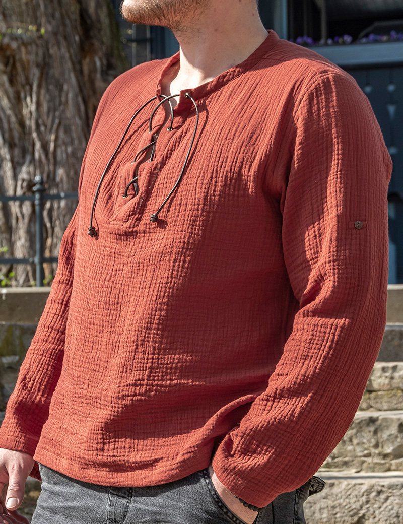 Men's Red Renaissance Shirt | Model Harald