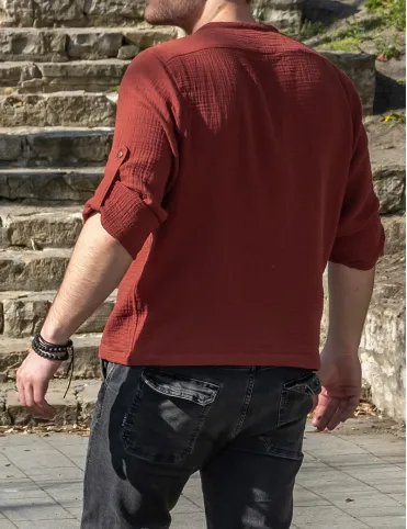 Men's Red Renaissance Shirt | Model Harald