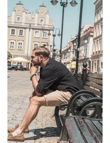 Koszula męska muślinowa kolor czarny