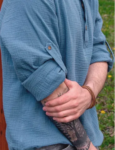 Men's muslin shirt denim color