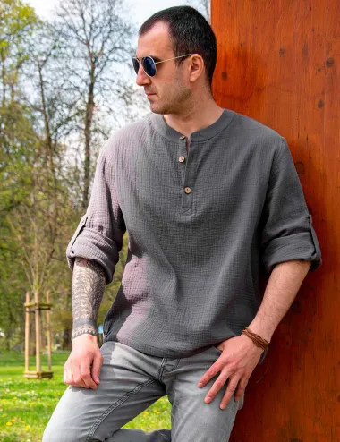 Gray Boho Style Shirt