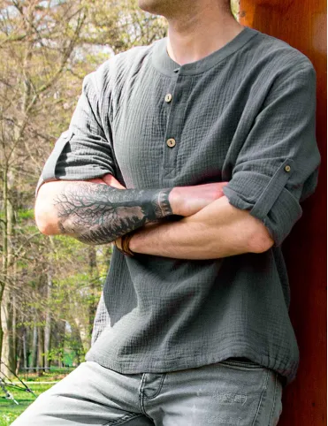 Gray Boho Style Shirt