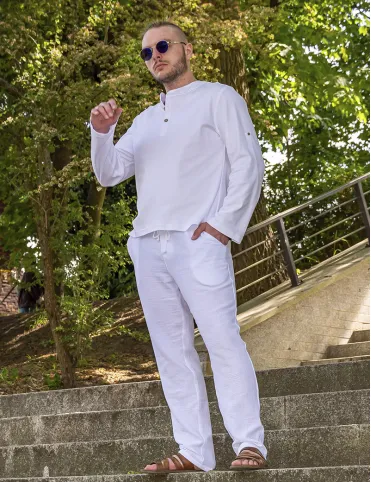 White Casual Shirt Men | 100% Cotton Comfort Fit