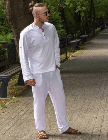 White Casual Shirt Men | 100% Cotton Comfort Fit