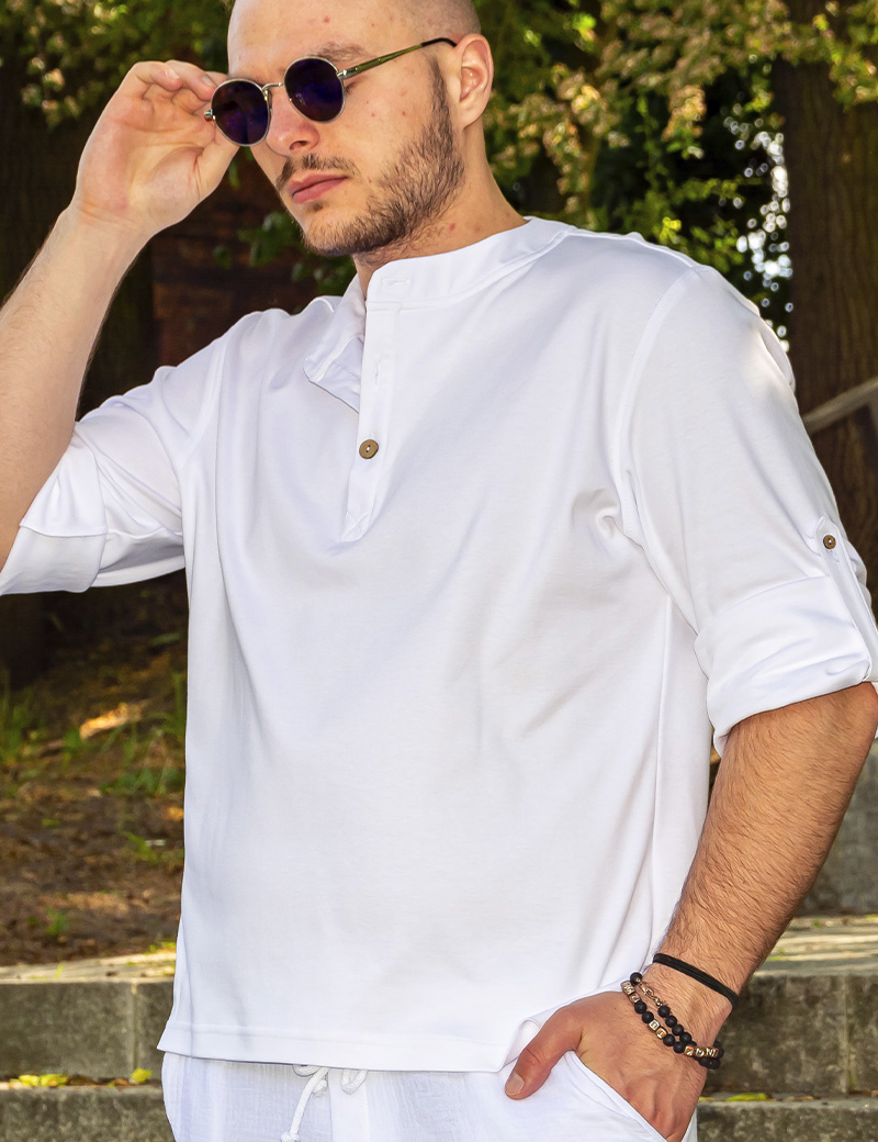White Casual Shirt Men | 100% Cotton Comfort Fit