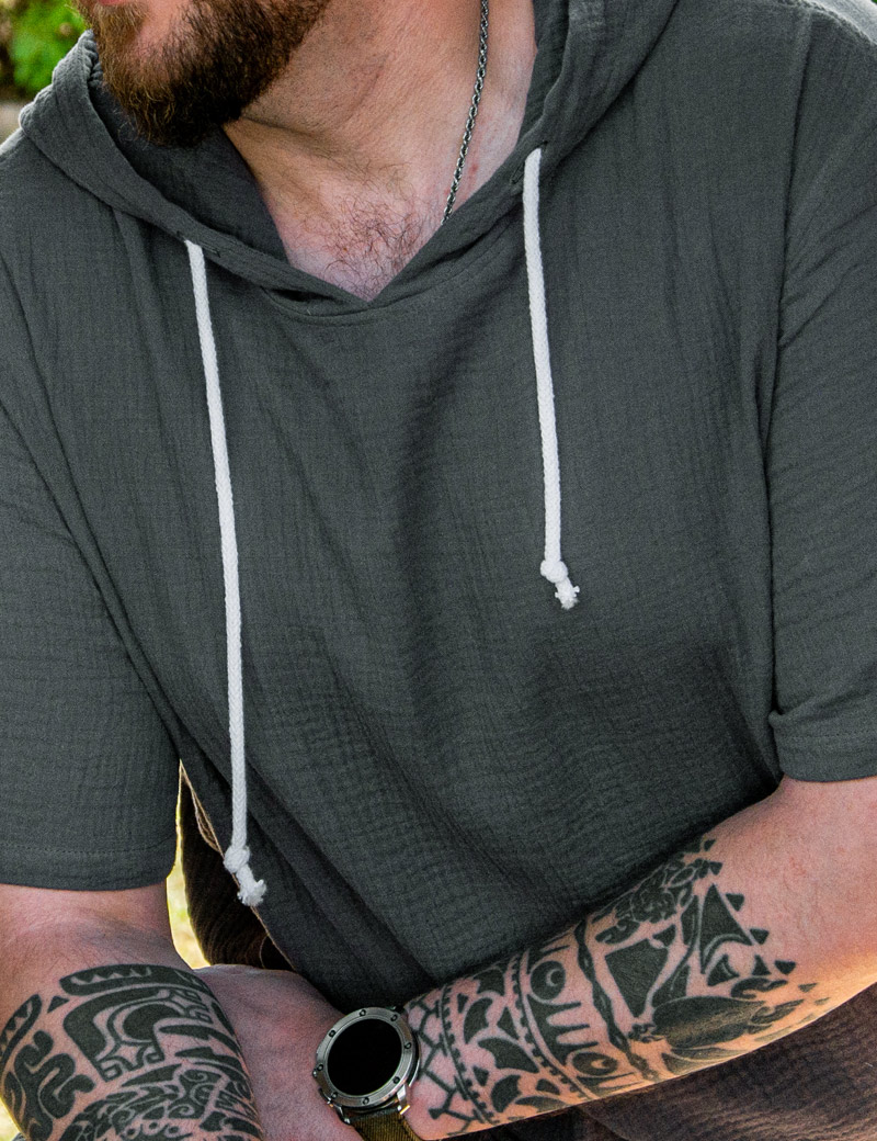 Bluza z kapturem męska muslin