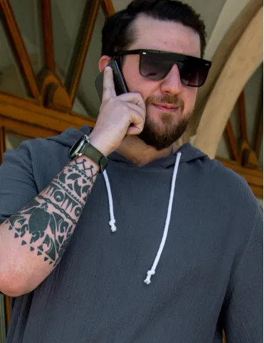 Bluza z kapturem męska muslin