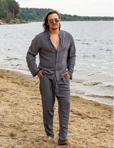 Men’s Linen-Viscose Shirt “Water Stream”