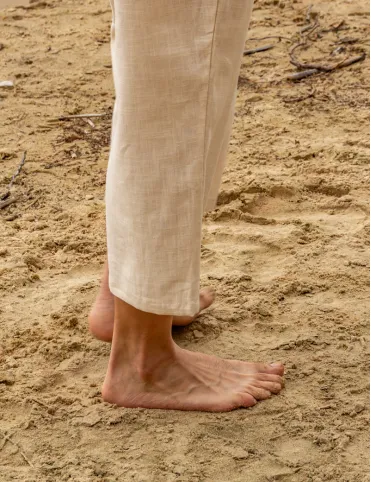 Men's linen cropped trousers - lightweight, natural, made for summer