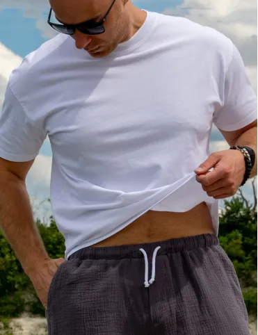 White cotton classic men's t-shirt Milan