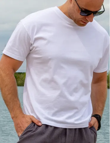 White cotton classic men's t-shirt Milan