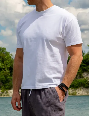 White cotton classic men's t-shirt Milan