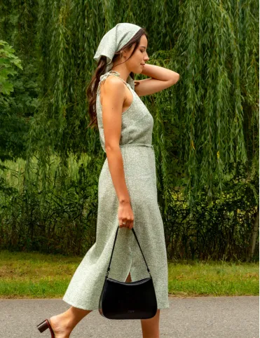 Green Boho Muslin Dress with Adjustable Straps dress Emili