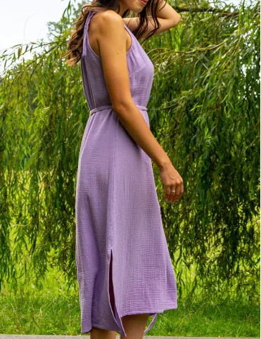 Lavender muslin women's rustic dress Emili