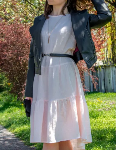 Light peach muslin dress