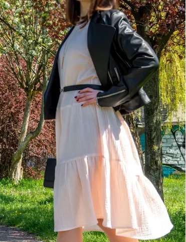 Light peach muslin dress