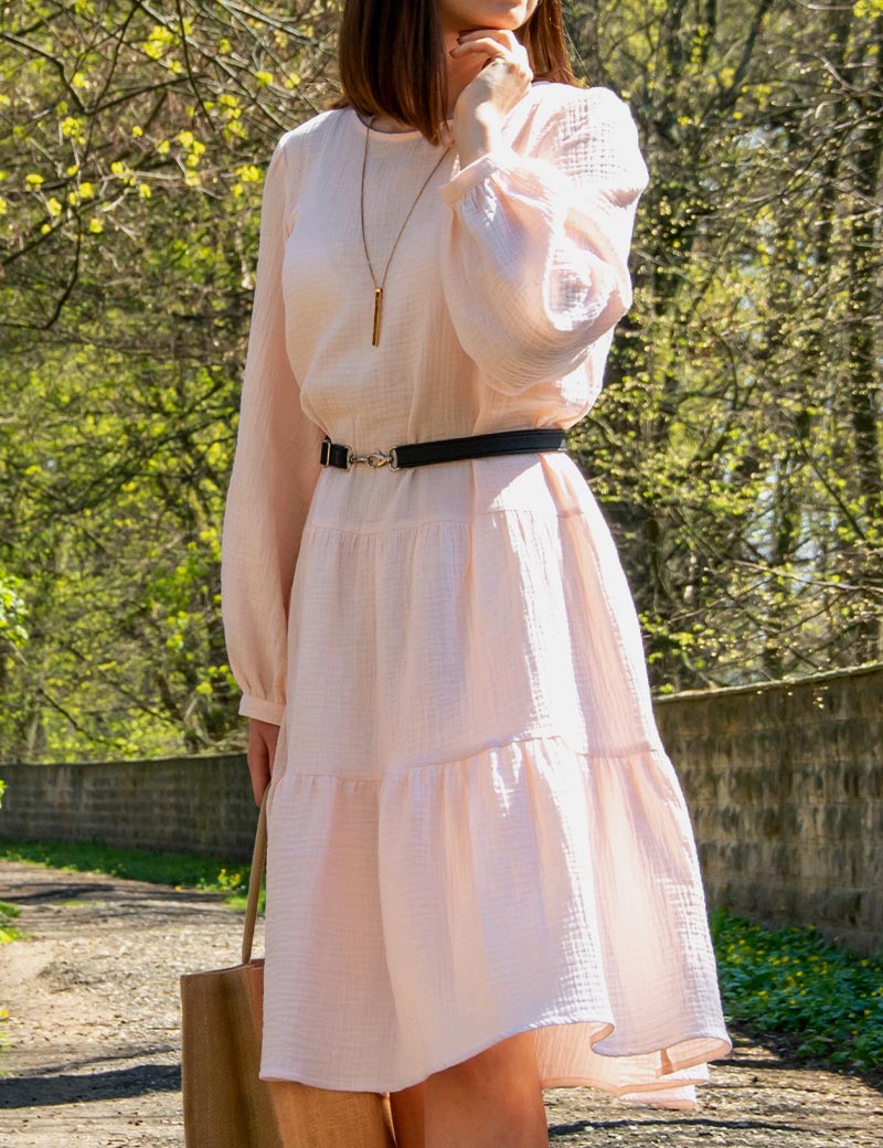 Light peach muslin dress
